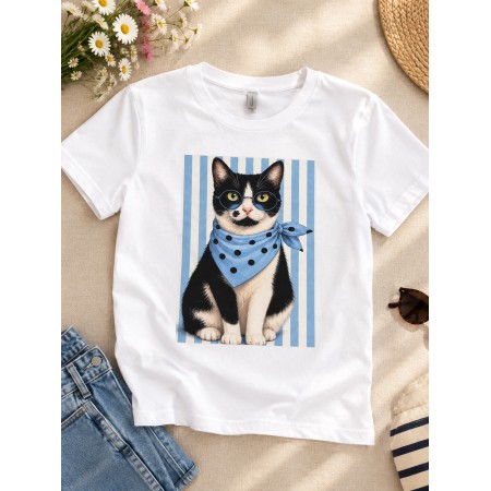Тениска с щампа Cat